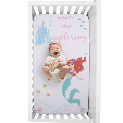 Disney NoJo Disney Ariel Watercolor Wishes Photo Op Fitted Crib Sheets | Wayfair
