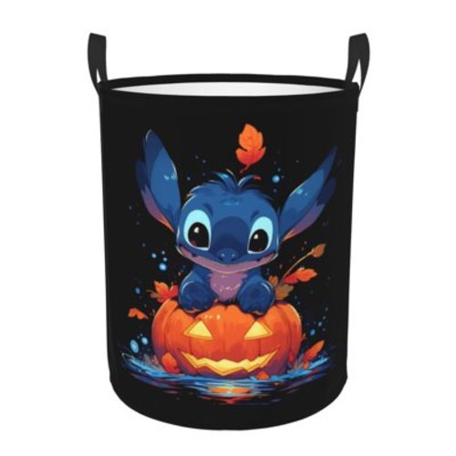 Customized SLilo And Stitch Cartoon Laundry Hamper Large Storage Basket Anime Kids Nursery Toy Organizer