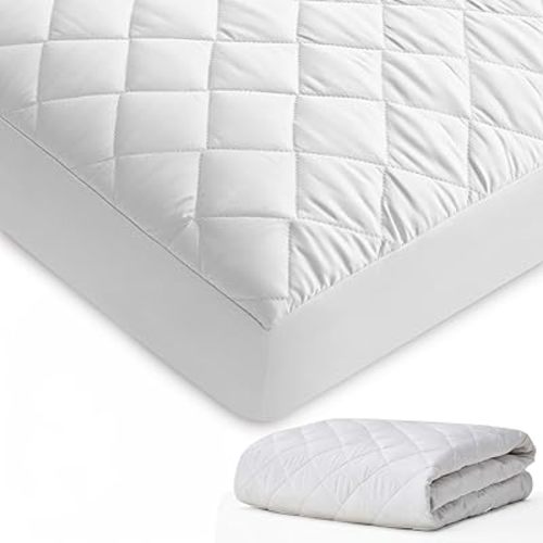 GOTS Certified Organic Cotton Waterproof Crib Mattress Protector, 52”L x 28”W x 9”H, Cream