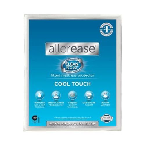 Allerease Queen Clean Boost Cool Touch Waterproof Machine Washable Fitted Mattress Protector