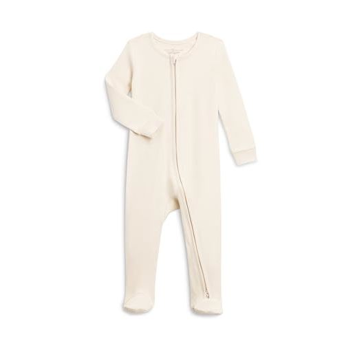 Colored Organics Baby Zip-Up Footed Sleeper with 2-Way Zipper - Newborn Organic Cotton Pajamas