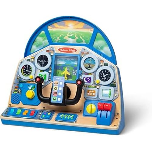 Melissa & Doug Jet Pilot Interactive Dashboard Wooden Toy for Boys and Girls Ages 3+ - FSC Certified