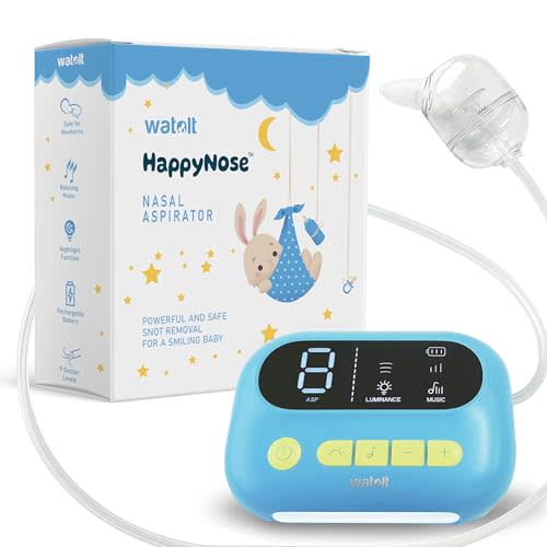 The ‘HappyNose’ Nasal Aspirator with 3X Greater Suction for Baby Toddler Kids & Adults - Rechargeable Snot Booger Mucus Vacuum Device - Nose Sucker Machine