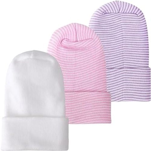 Newborn Baby Girl Hats Soft No Scratch Cotton Toddler Infant Beanie Caps Newborn Hospital Hat for Boy Girl 0-6 Months