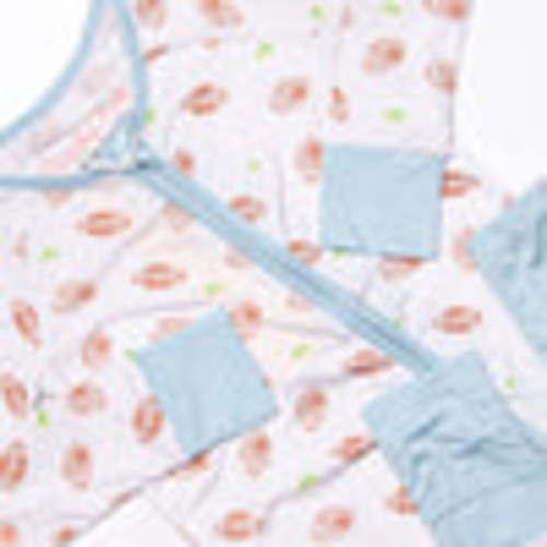 Touchdown Time Bamboo Zippy Pajama, Blue – Stitchy Fish