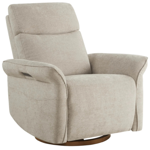 Vinca Modern Power Swivel Glider Recliner with Power Lumbar & Headrest