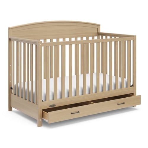 Graco Benton 5-In-1 Convertible Crib With Drawer (Driftwood) - Converts From Baby Crib To Toddler Bed, Daybed And Full-Size Bed, Fits Standard Full-Size Crib Mattress, Adjustable Mattress Support Base
