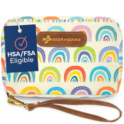 KeepGoing Travel First Aid Kit for Kids – 130 Pc. Small First Aid Kit for Car, Home, Purse, Diaper Bag & Backpack with Latex-Free Bandages - Mini First Aid Kit Travel Size TSA-Approved
