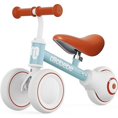 allobebe Baby Balance Bike, Cute Toddler Bikes 12-36 Months Gifts for 1 Year Old Girl Bike to Train Baby from Standing to Running with Adjustable Seat Silent & Soft 3 Wheels
