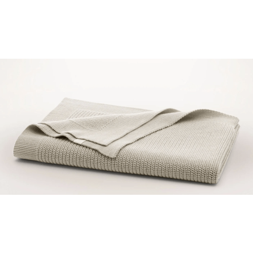 Heathered Oatmeal Cozy Ribbed Knit Baby Blanket | Boll & Branch
