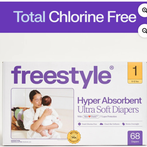 Freestyle Hyper Absorbent Ultra Soft Baby Diapers, Size 1
