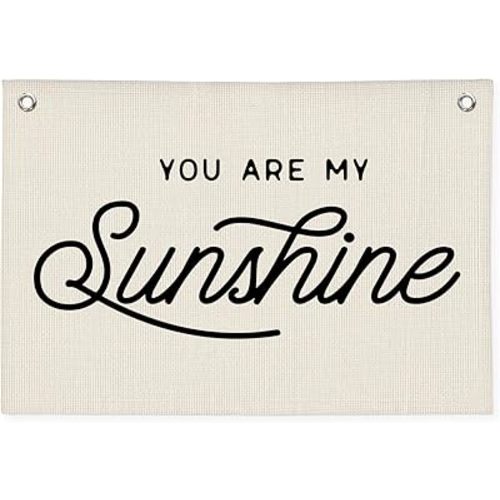 You Are My Sunshine Canvas Banner, Kids Room Decor, Trendy Canvas Banner Wall Hanging Banner Flag Decor for Home Classroom