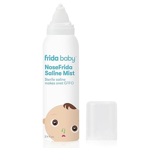 Frida Baby NoseFrida Saline Mist Spray, Baby Saline Nasal Spray, Nasal Spray Decongestant to Soften Nasal Passages, Baby Saline Spray for Congestion Relief, 3.4 fl.oz.