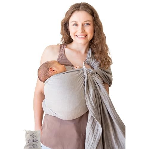 Baby Sling and Ring Sling 100% Cotton Muslin Infant Carrier, Front and Chest Newborn Carrier Wrap, Toddler Carrier – Grey