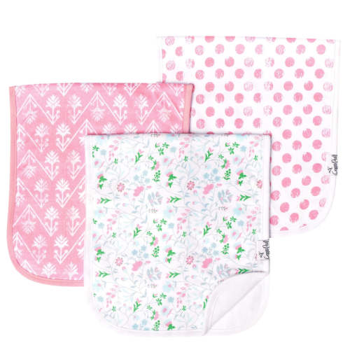 3 Pack Premium Burp Cloths - Claire