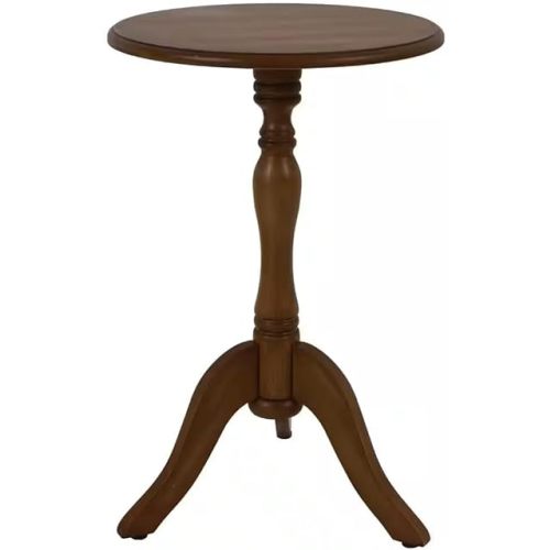 Simplify Round Pedestal Accent Side Table - Honeynut - (15" x 15" x 24")