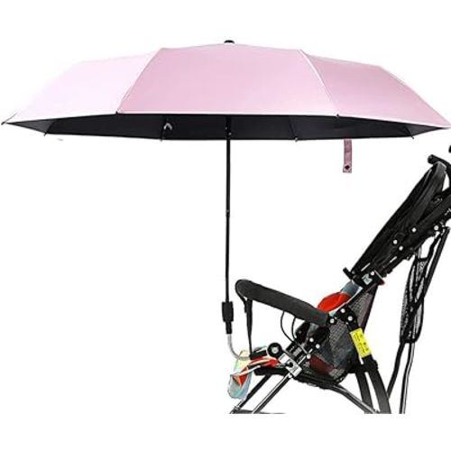 Universal Baby Parasol, Baby Stroller Sun Shade Sun Protection Sun Shade for Strollers, Waterproof Umbrella for Trolley Bike, Bicycle Umbrella with Holder Clip Clamp