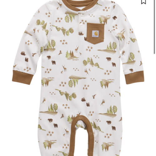 Carhartt Infant Boys' Tree Print Long Sleeve Onesie 6M | Boot Barn