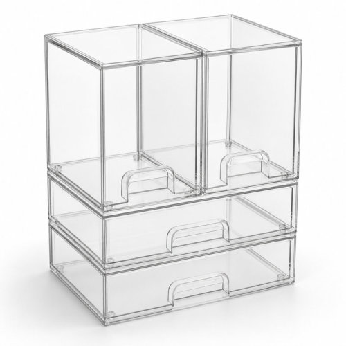 Tooloton 4-Pack Acrylic Baby Bottle Storage Organizer, Stackable Clear Drawer Container for Countertop, Vanity, Bathroom, Cabinet & Pantry, 2M2L | Wayfair