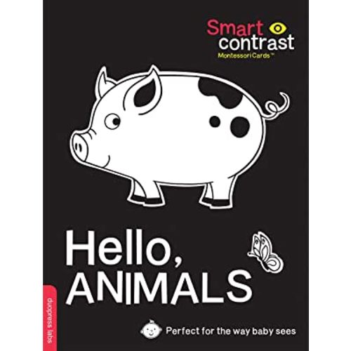 SmartContrast Montessori Cards(TM): Hello, Animals: 20 durable double-sided high-contrast cards with 3 levels of development.
