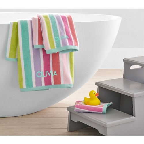 Multi Stripe Kids Bath Towel | Pottery Barn Kids