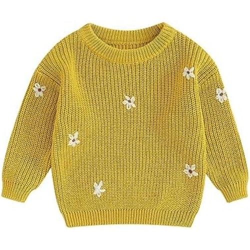 Baby Girl Toddler Knit Sweater Winter Clothes Cute Flower Crewneck Long Sleeve Pullover Newborn Infant Warm Tops