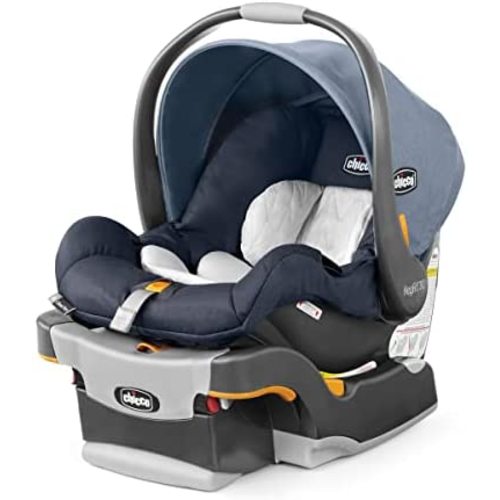Chicco KeyFit 30 ClearTex Infant Car Seat and Base, Rear-Facing Seat for Infants 4-22 lbs, Includes Infant Head and Body Support, Compatible with Chicco Strollers, Baby Travel Gear, Glacial/Blue