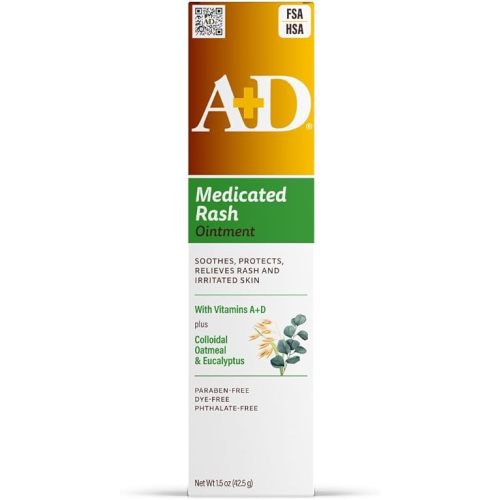 A+D Medicated Rash Ointment 1.5 oz– Relieves Rash & Skin Irritated Skin from Poison Ivy, Eczema, Beard, Bikini, Dry Skin, Chapped Skin, bug bites. Made with Colloidal Oatmeal