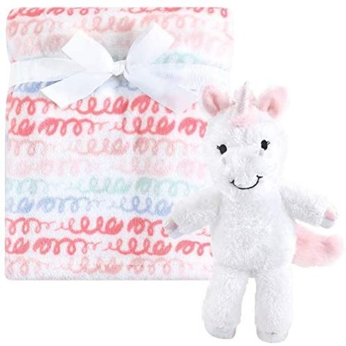 Hudson Baby Unisex Baby Plush Blanket with Toy, Snuggly Unicorn , One Size
