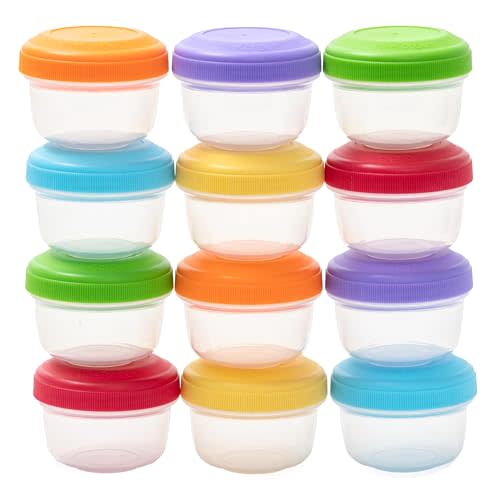 WeeSprout Baby Food Containers - Small 4 oz Containers with Lids, Leakproof & Airtight, Freezer Safe, Dishwasher Safe, Thick Food Grade Plastic, Set of 12 Baby Food Storage Containers + Color Options