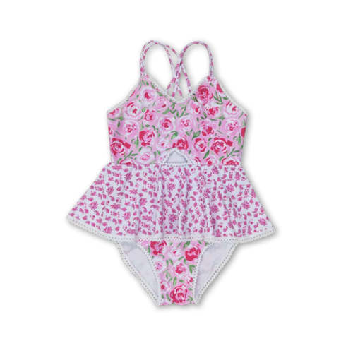 Floral Bathing Suit– Three Smocked Sisters Co