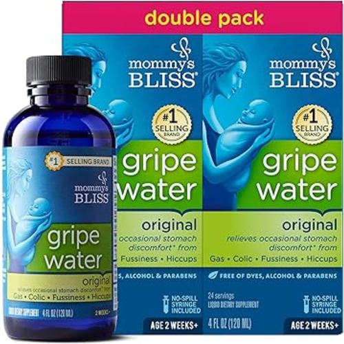 Mommy's Bliss Original Gripe Water, Infant Gas and Colic Relief, Gentle & Safe, 2 Weeks+, 4 Fl Oz (Pack of 2)