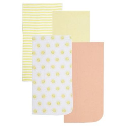 EVERYDAY KIDS 4-Pack Flannel Receiving Blankets – Soft Swaddle Set for Newborns with Smiling Sun Designs for Newborn