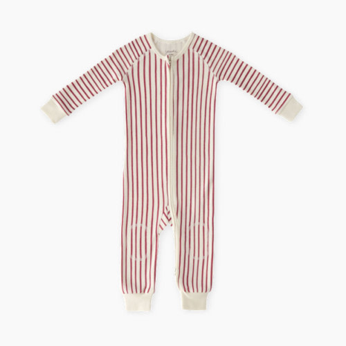 Ribbed Baby Footless Sleeper - Stripes Away Berry