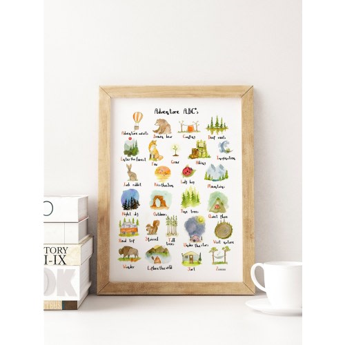 nursery woodland print ABC's Outdoor art ABC print nursery gift watercolor woodland animal print nursery wall art baby shower gift