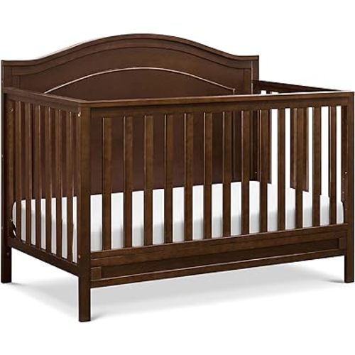 DaVinci Charlie 4-in-1 Convertible Baby Crib w/Wooden Toddler Bed, Daybed & Full-Size Bed Conversion - Durable, Easy to Assemble & GREENGUARD Gold Certified - 4 Adjustable Mattress Heights - Espresso