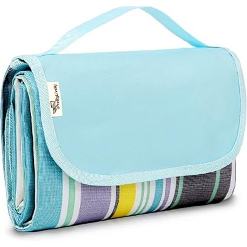 PrettyLively Picnic Blanket Outdoor Waterproof Picnic Mat Portable Large Mat for Family Concerts,Beach,Hiking,Camping,Park 79" x 57" (Blue)