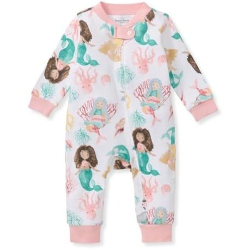 Burt's Bees Baby Girls' One-Piece Non-Slip Snug Fit Footed Pajamas