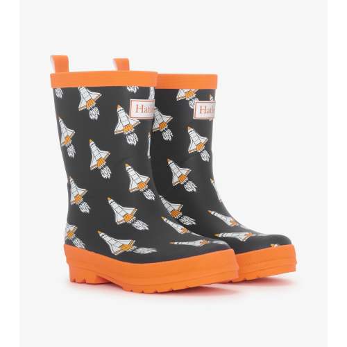 Boys Space Shuttles Matte Rain Boots