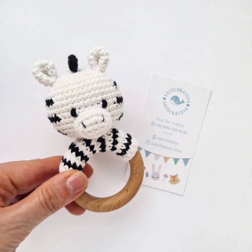 Zebra Crochet Rattle