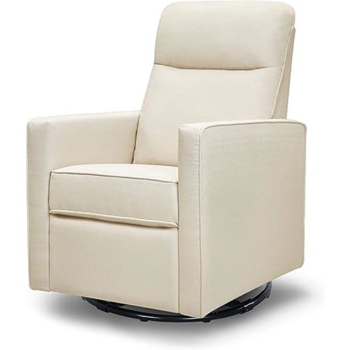DaVinci Gabby Pillowback Swivel Glider in Natural Oat, Greenguard Gold & CertiPUR-US Certified