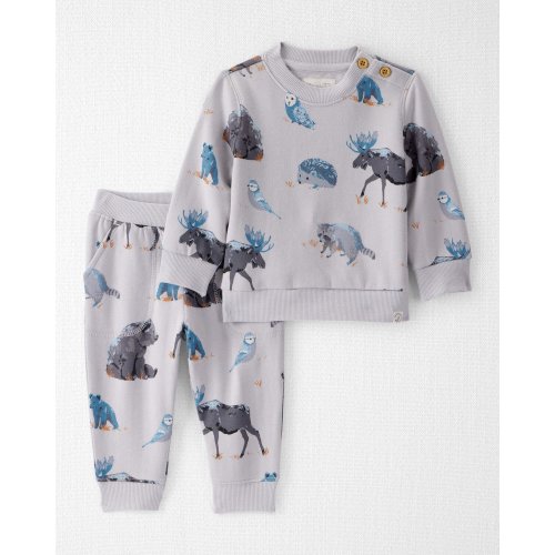 Baby Midnight Forest Print Fleece Set Made with Organic Cotton - Little Planet | Carter's