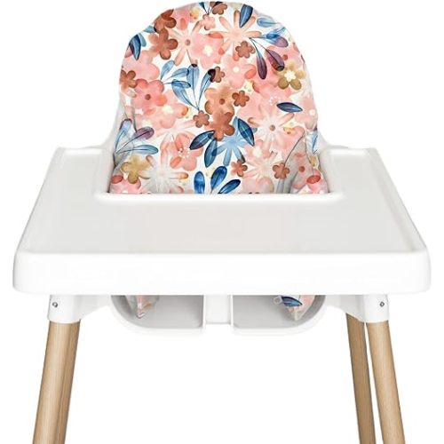 Highchair Insert Cover, Compatible for IKEA Antilop Highchair, High Chair Accessories Stain-Proof and Wipeable Insert Cover (Cushion NOT Included)(Pink Posies)
