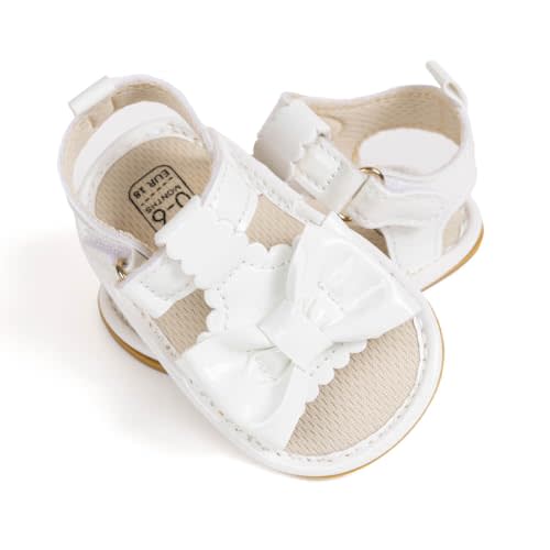 Meckior Baby Toddler Infant Girls PU Leather Soft Open Toe Summer Sandals Flower Princess Flat Shoes