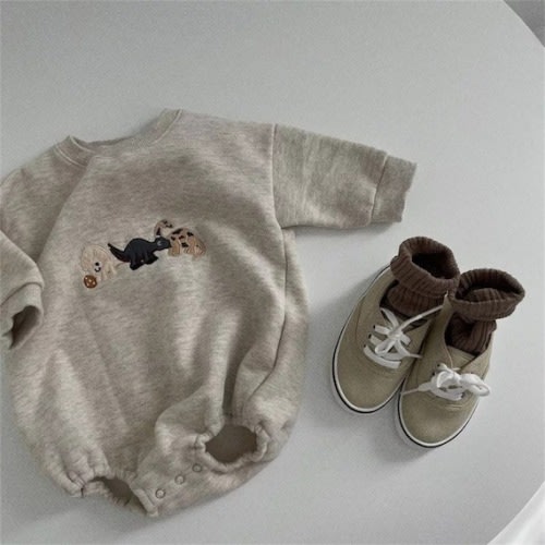 Winter Autumn Fur Lining Embroidered Dinosaur Baby Girls Boys - Etsy
