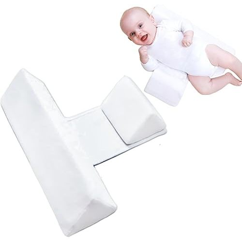 Wedge Pillow for Newborns Adjustable 45-Degree Provides Front and Back Support for a Comfortable Sleep Experience (White)
