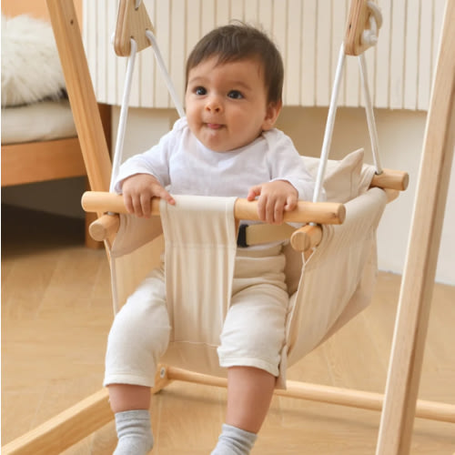 Spruce - Baby and Toddler Foldable Wooden Swing Set