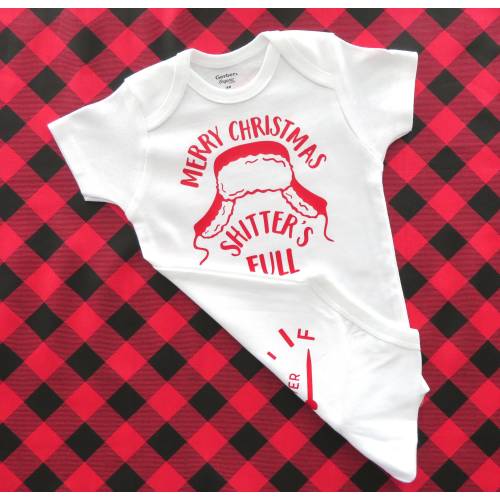 Merry Christmas Shitters Full - Funny Onesies - babys 1st xmas, christmas movies, clark & eddie griswold, national lampoons, funny bodysuit