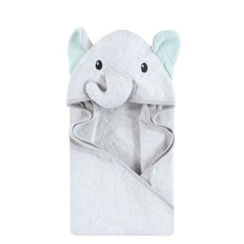 Hudson Baby Unisex Baby Cotton Animal Face Hooded Towel, Dreamy Elephant, One Size
