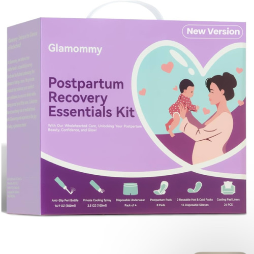Postpartum Recovery Essentials Kit for Women, Labor & Delivery Postpartum Care, Peri Bottle, Cooling Spray, Disposable Postpartum Underwears, Postpartum Pads, Hot&Cold Packs, Soothing Liners